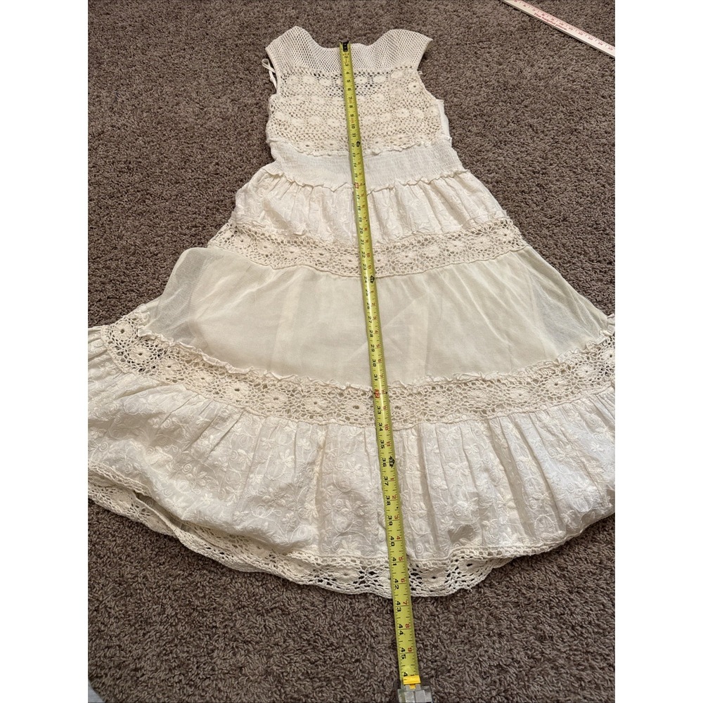 Sundance Ivory Cotton Crocheted Midi Dress Size 8 - Picture 11 of 11
